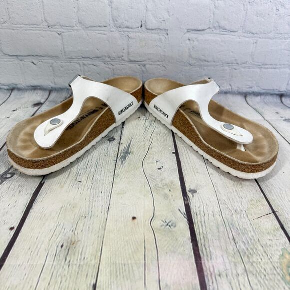 Birkenstock Sandals Women Size 7.5-8 US 38 EU Gizeh Birko Flor T Strap Slide - Picture 3 of 12